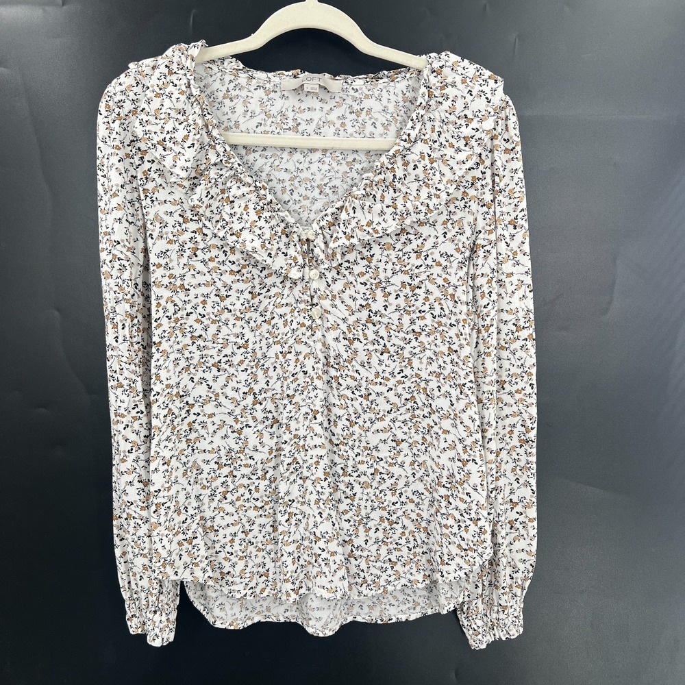 LOFT ruffle poet‎ prairie cottagecore ditsy floral popover top feminine S
